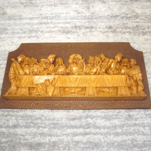 The Last Supper Hand Carved Wood Plaque Wall Decor 21